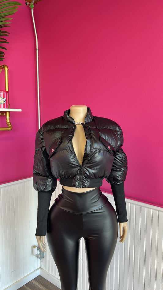 BLACK CROP JACKET