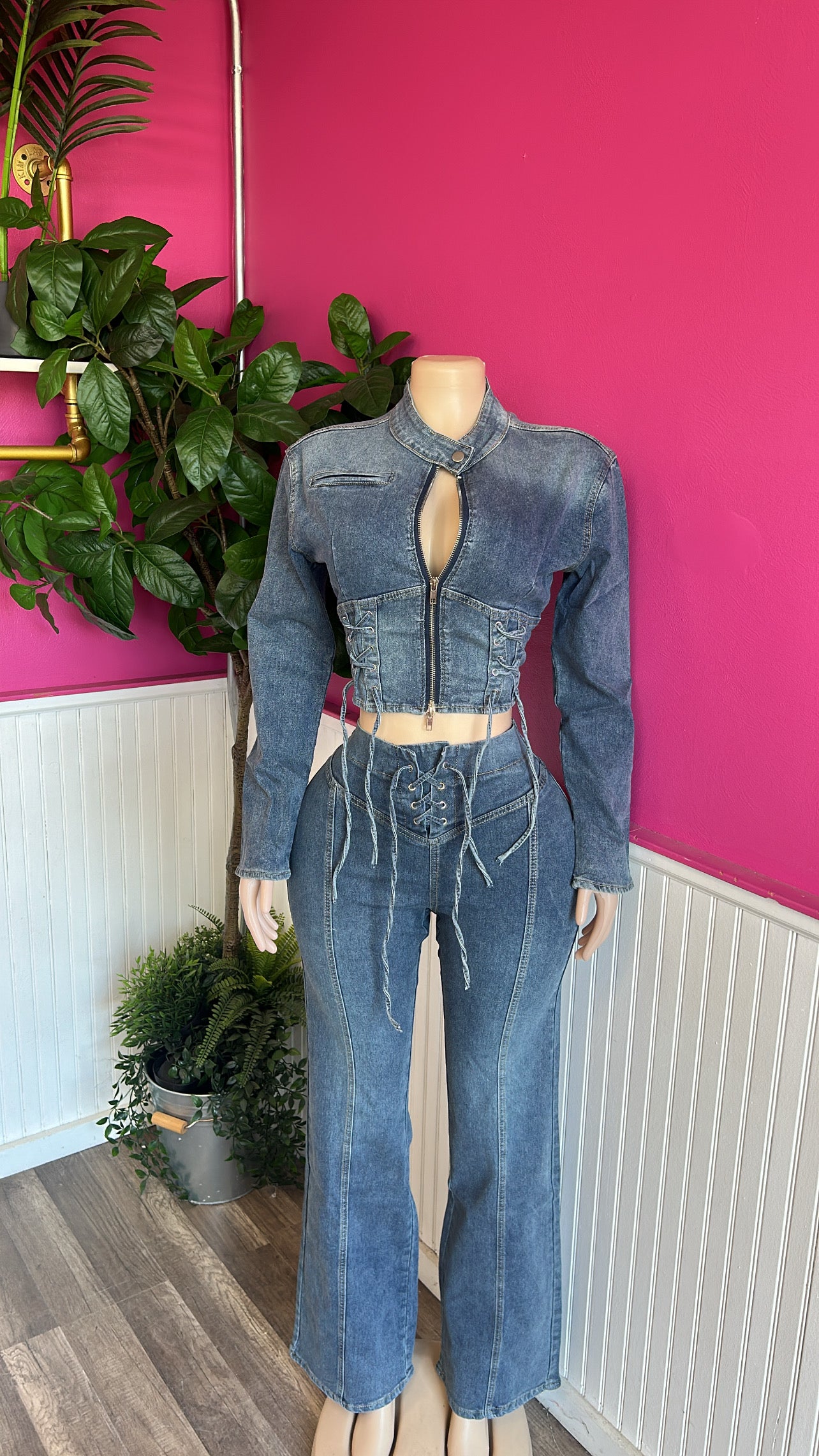 CELINE 2PC JEAN SET