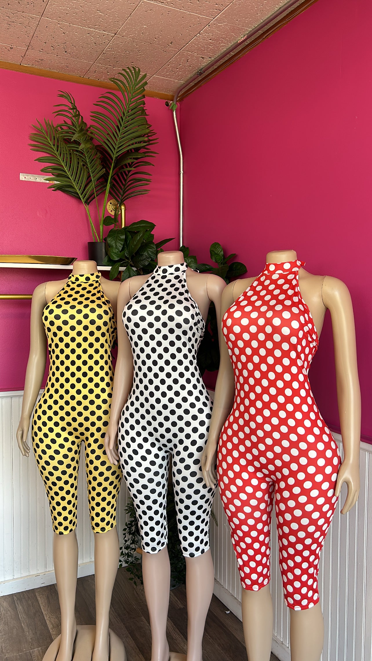POLKA ROMPERS